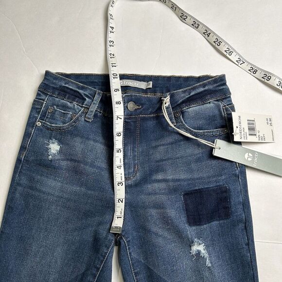 Tractr Girl’s Jean Leggings Size 12 Med Blue Wash, Stretch NWT Distressed - Picture 6 of 7
